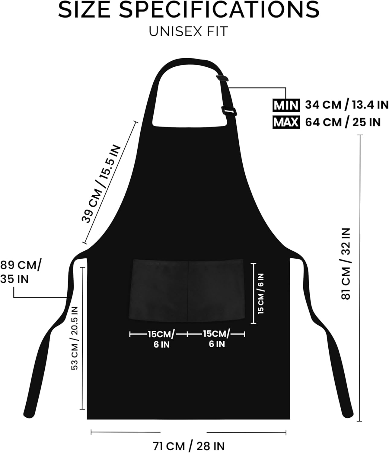 2 Pack Bib Apron, Adjustable with 2 Pockets, Water and Oil Resistant, Cooking Kitchen Chef Apron for Women Men - Image 2