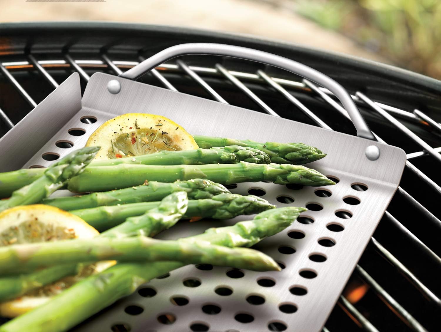 Stainless Steel Grill Topper Grid, Set of 2, 11"x7" and 11"x17" BBQ Basket Trays - Image 2