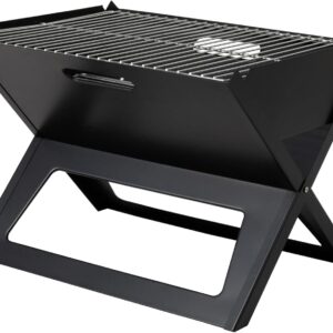 Notebook BBQ Grill 3.5mm Cooking Bars Instant Foldable & Easy Portability For Outdoor Barbecues Camping Traveling Picnics Garden Beach Party - Black