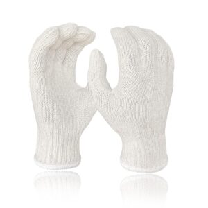 12 Pairs Cotton Glove Liners for BBQ, Cooking, Grilling, Food Handling - Safety Work Gloves Hand Saver, Large