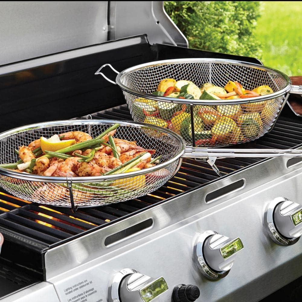 Stainless Steel Grill Basket, 11.75" 3 in 1 BBQ Basket - Image 2