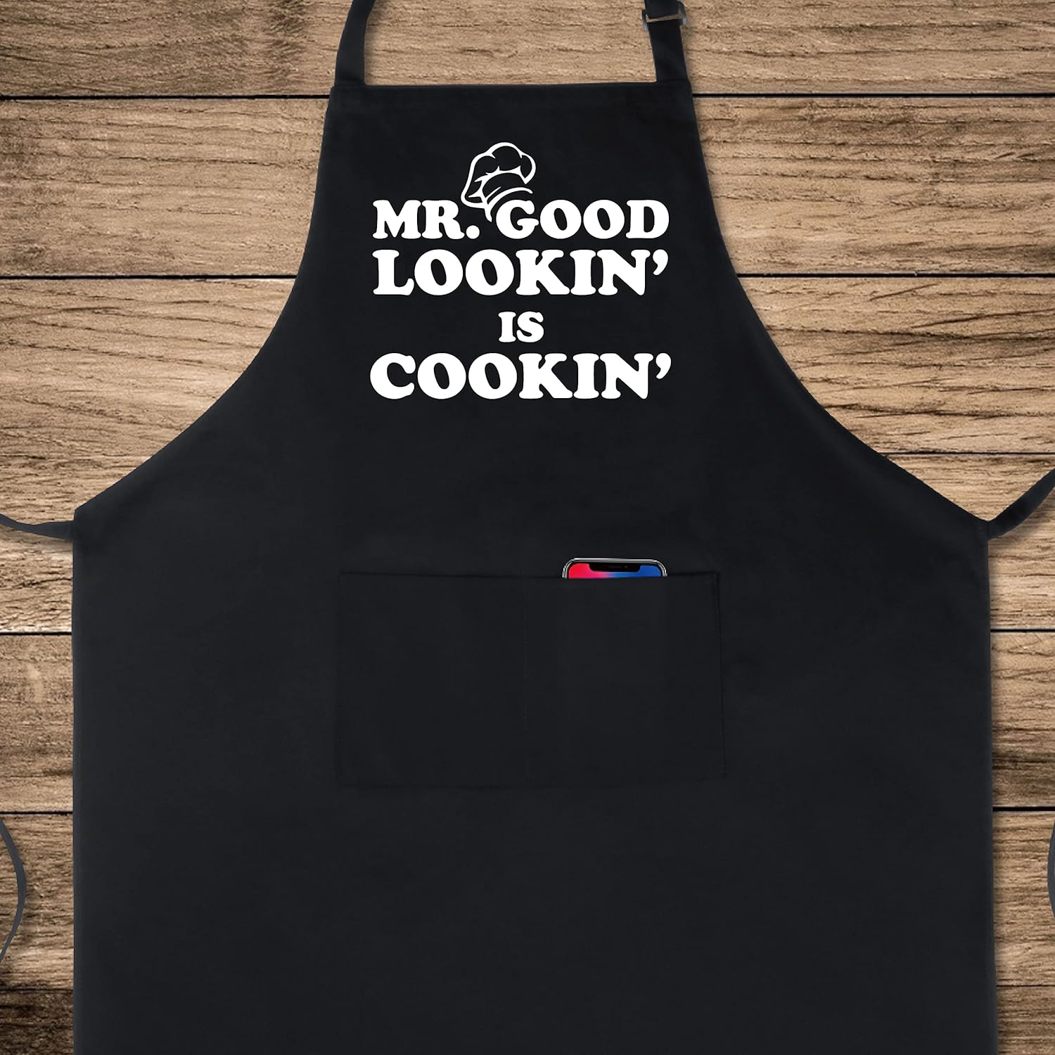 100% Cotton Funny Apron with 2 Pockets for Men Women BBQ Grilling Adjustable Bib Black Aprons Gifts Cooking Kitchen - Image 2