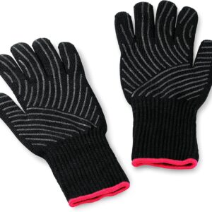 Premium Gloves Large/X-Large – Heat‑Resistant Grill Gloves (up to 482°F / 250°C) with Silicone Grip, Flexible Design, Black